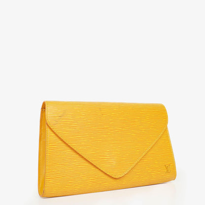 Louis Vuitton Art-Deco Clutch aus gelbem Epi Leder