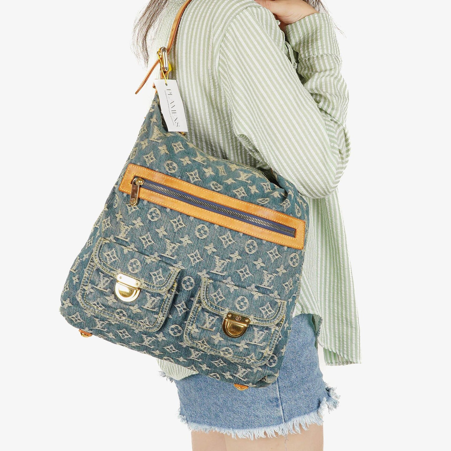 Louis Vuitton Baggy GM Schultertasche aus Monogram Denim