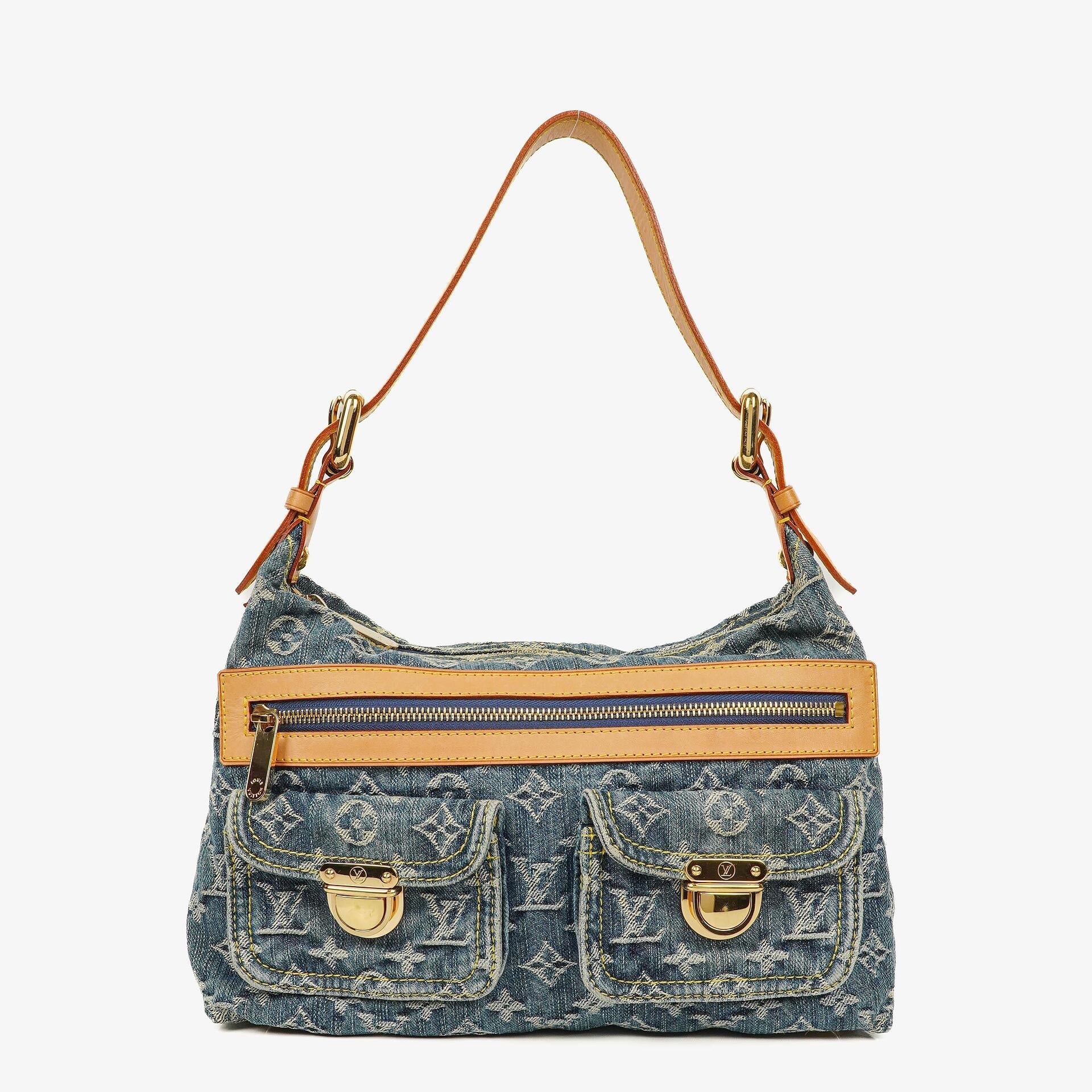 Louis Vuitton Baggy PM Schultertasche aus Monogram Denim