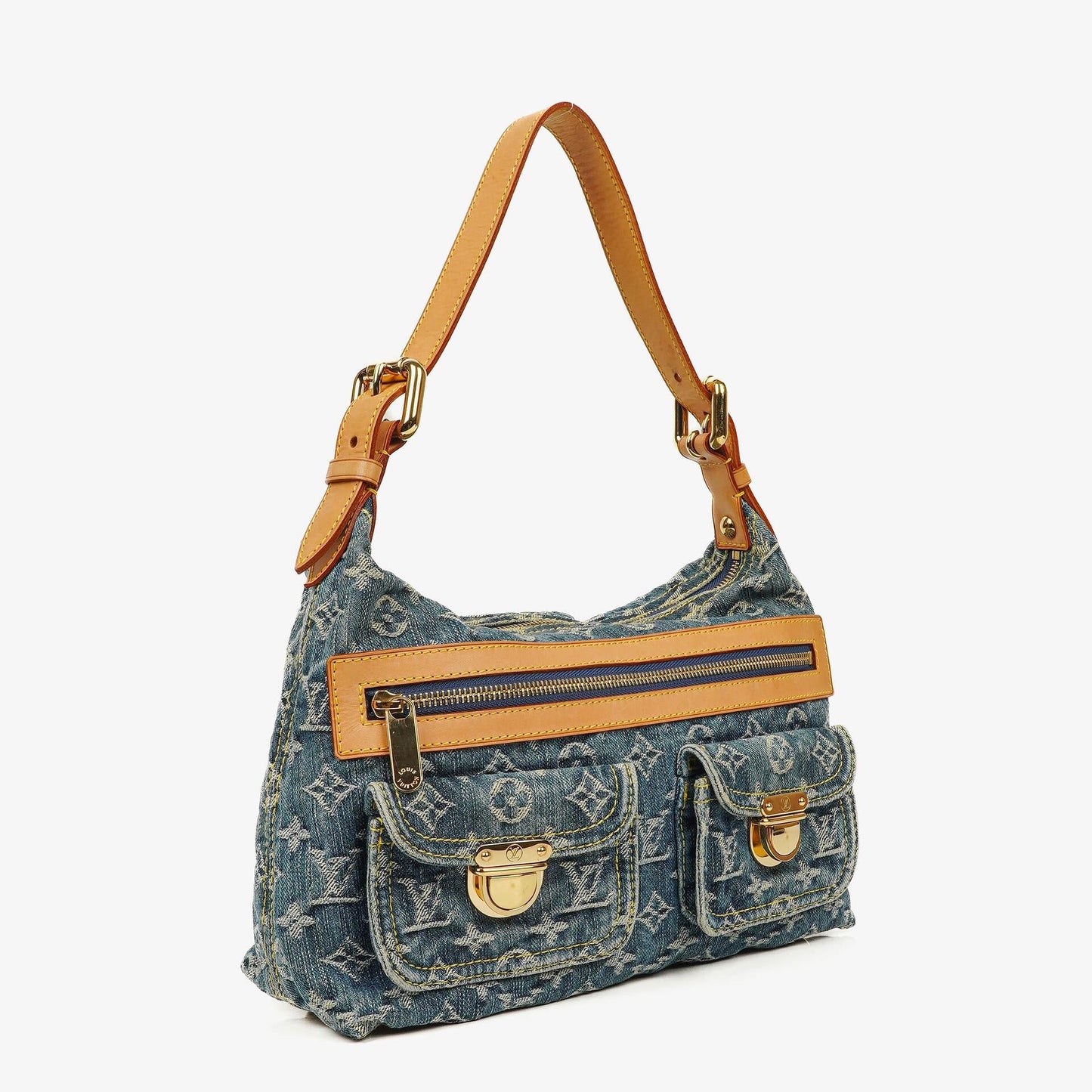 Louis Vuitton Baggy PM Schultertasche aus Monogram Denim