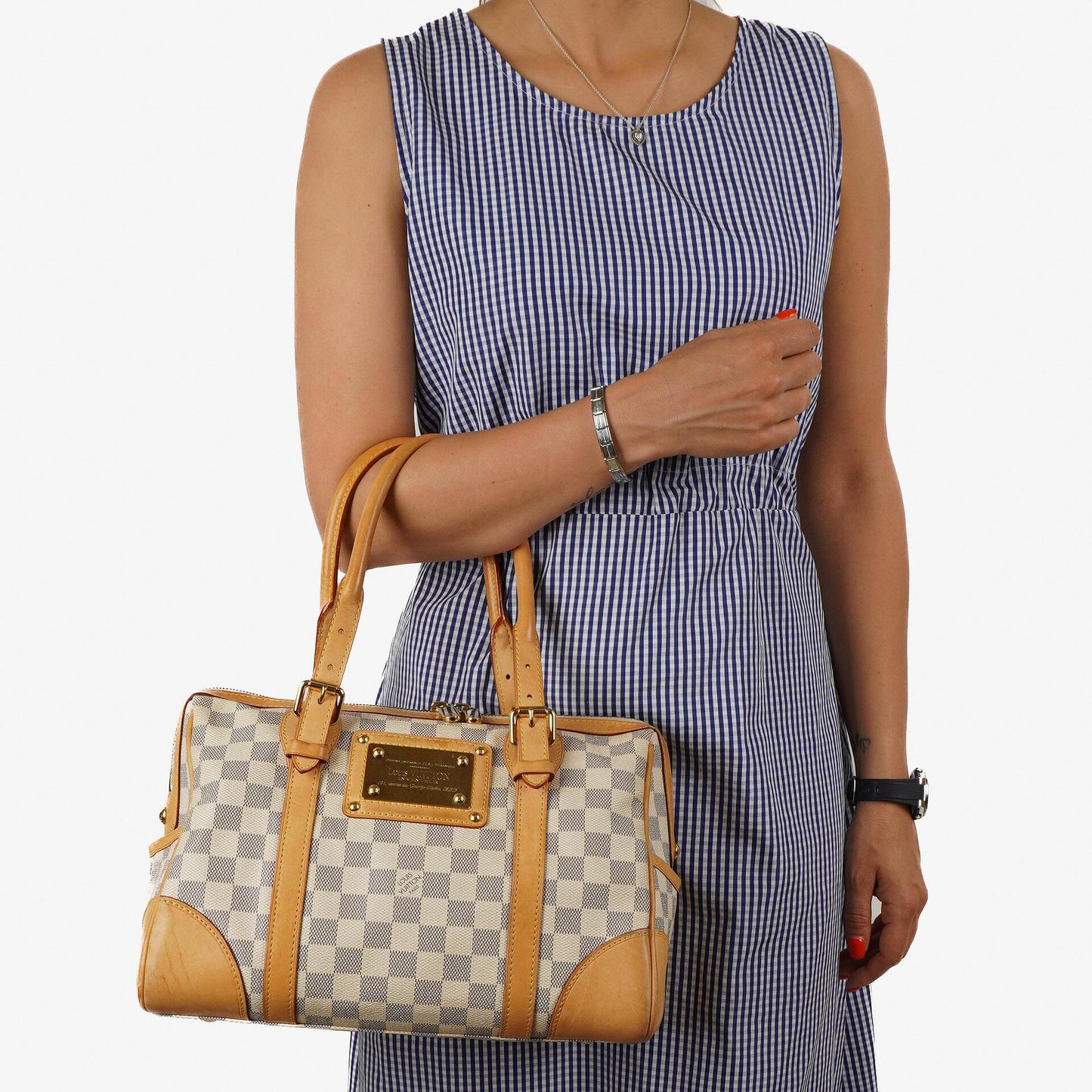 Louis Vuitton Berkeley Damier Azur beschichtete Canvas Tasche