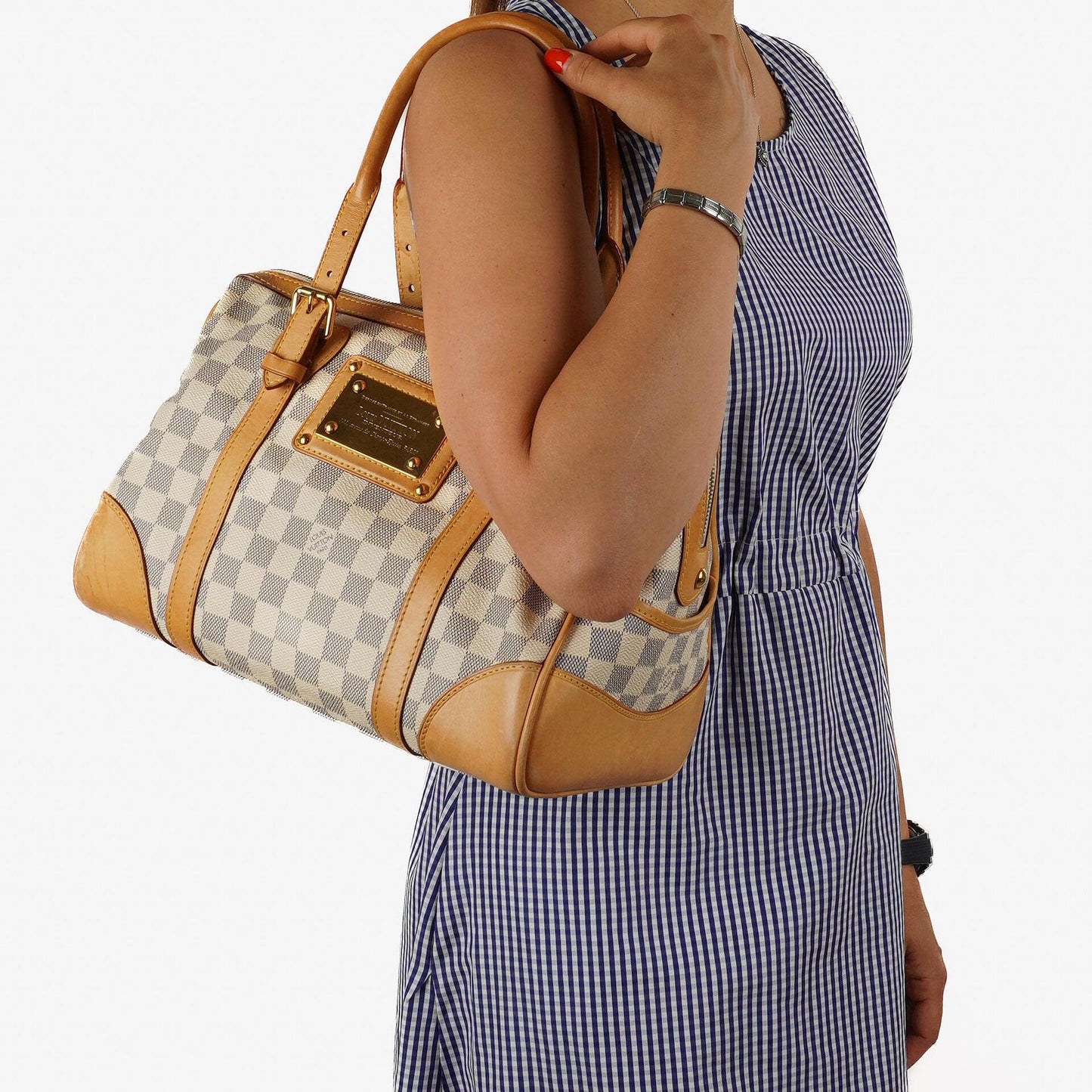 Louis Vuitton Berkeley Damier Azur beschichtete Canvas Tasche
