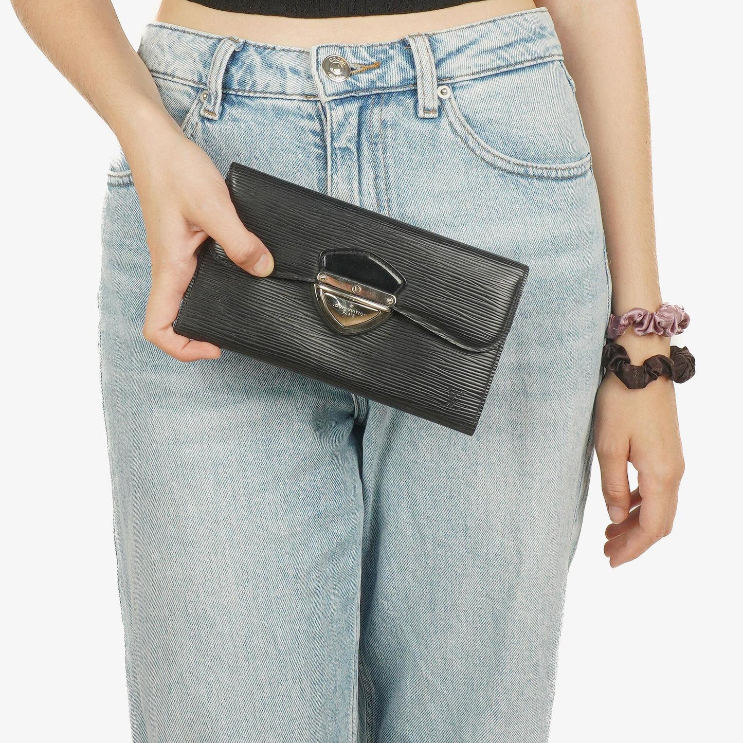 Louis Vuitton Eugenie Geldbörse aus schwarzem Epi Leder