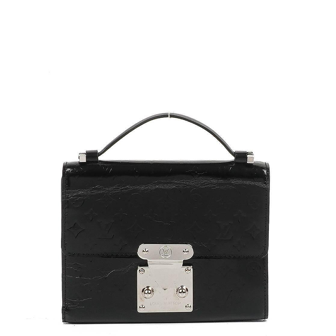 Louis Vuitton Schwarze Mini Monogram Glace Anouchka PM Clutch Tasche