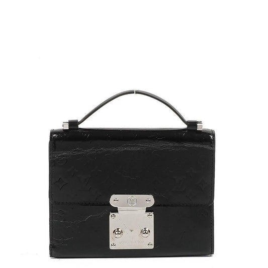 Louis Vuitton Schwarze Mini Monogram Glace Anouchka PM Clutch Tasche