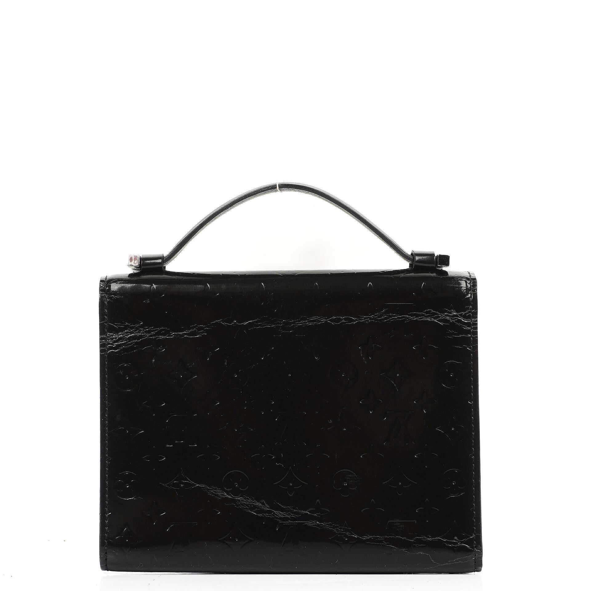 Louis Vuitton Schwarze Mini Monogram Glace Anouchka PM Clutch Tasche