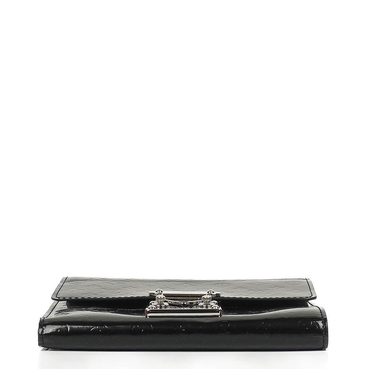 Louis Vuitton Schwarze Mini Monogram Glace Anouchka PM Clutch Tasche