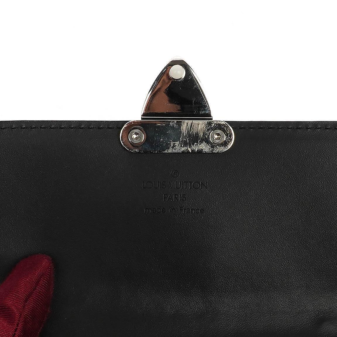 Louis Vuitton Schwarze Mini Monogram Glace Anouchka PM Clutch Tasche