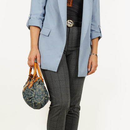 Louis Vuitton Pleaty Tasche aus blauem Monogram Denim