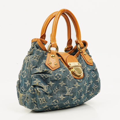 Louis Vuitton Pleaty Tasche aus blauem Monogram Denim