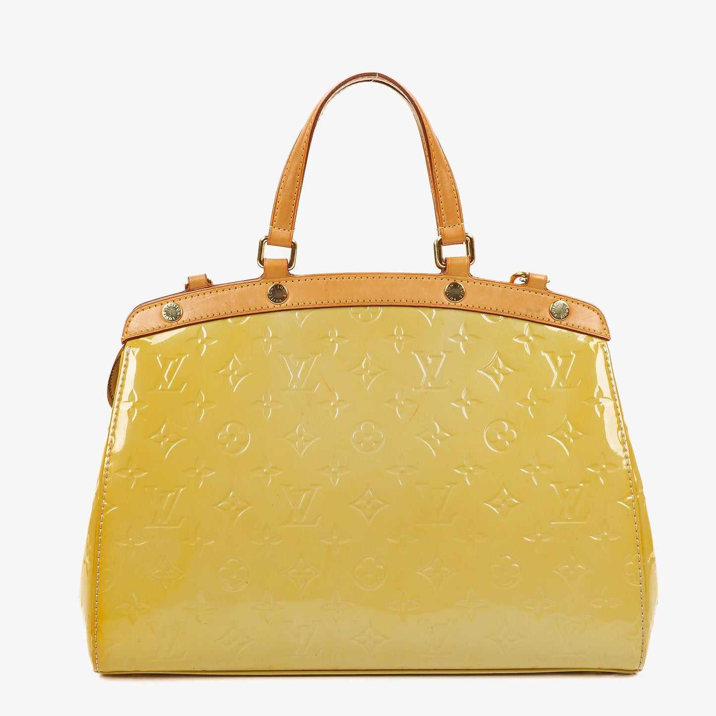 Louis Vuitton Brea MM Tasche aus citrinfarbenem Monogram Vernis