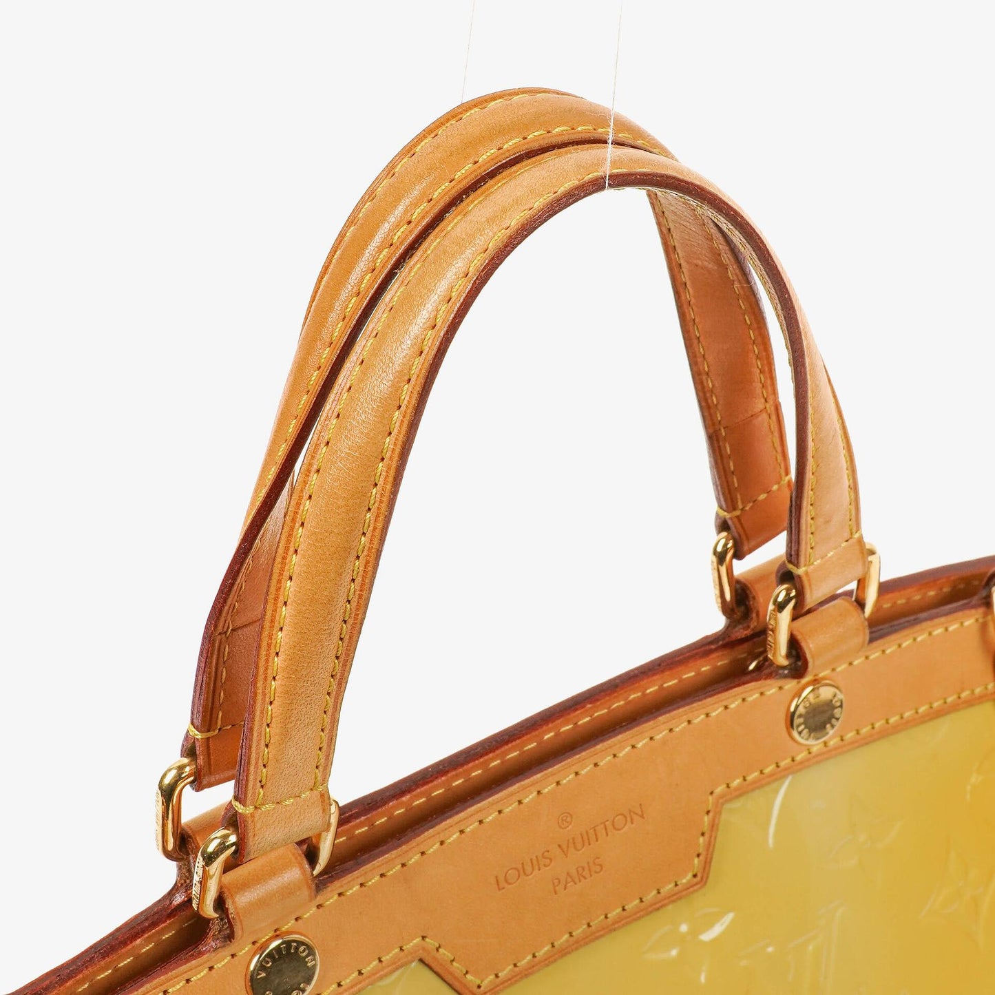 Louis Vuitton Brea MM Tasche aus citrinfarbenem Monogram Vernis