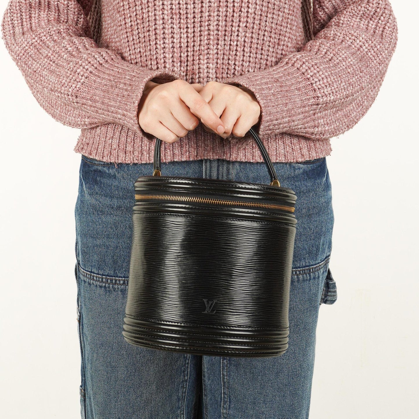 Louis Vuitton Cannes Tasche aus schwarzem Epi Leder