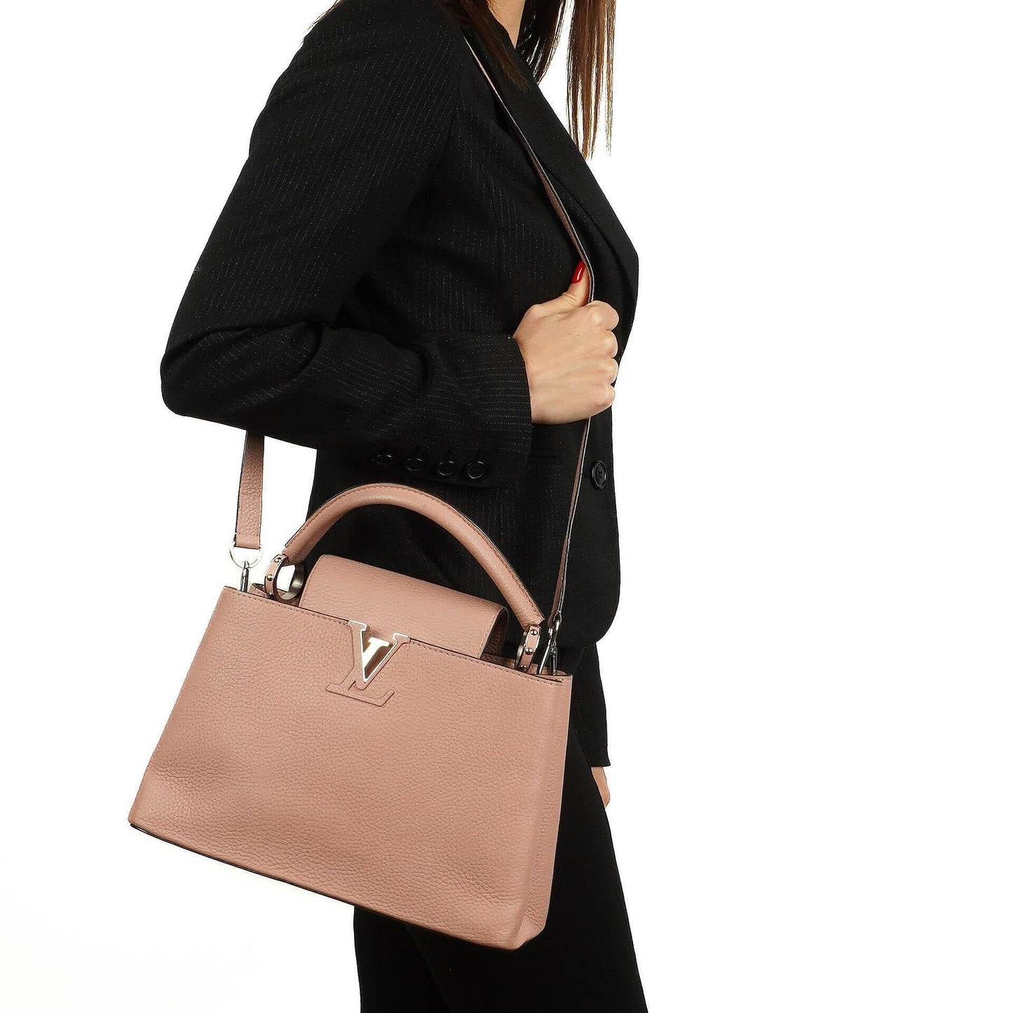 Louis Vuitton Capucines MM Handtasche aus pinkem Leder