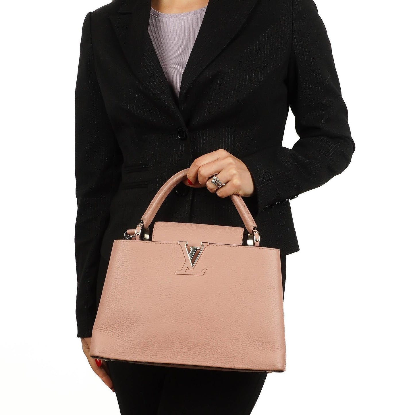 Louis Vuitton Capucines MM Handtasche aus pinkem Leder