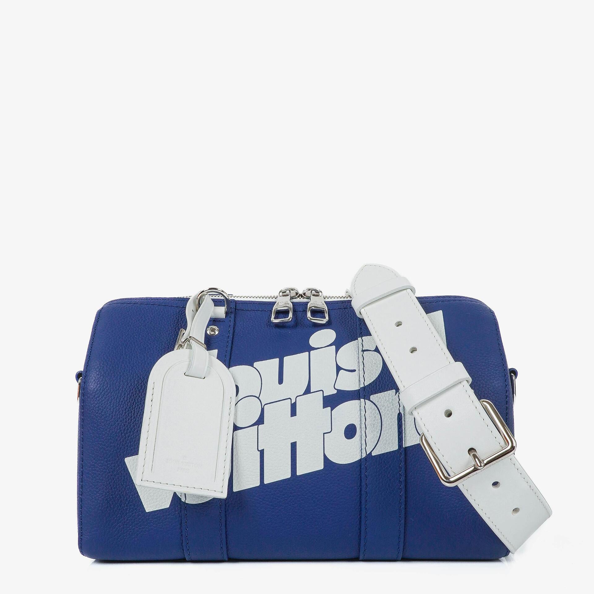 Louis Vuitton City Keepall Everyday Schultertasche in Blau und Weiß