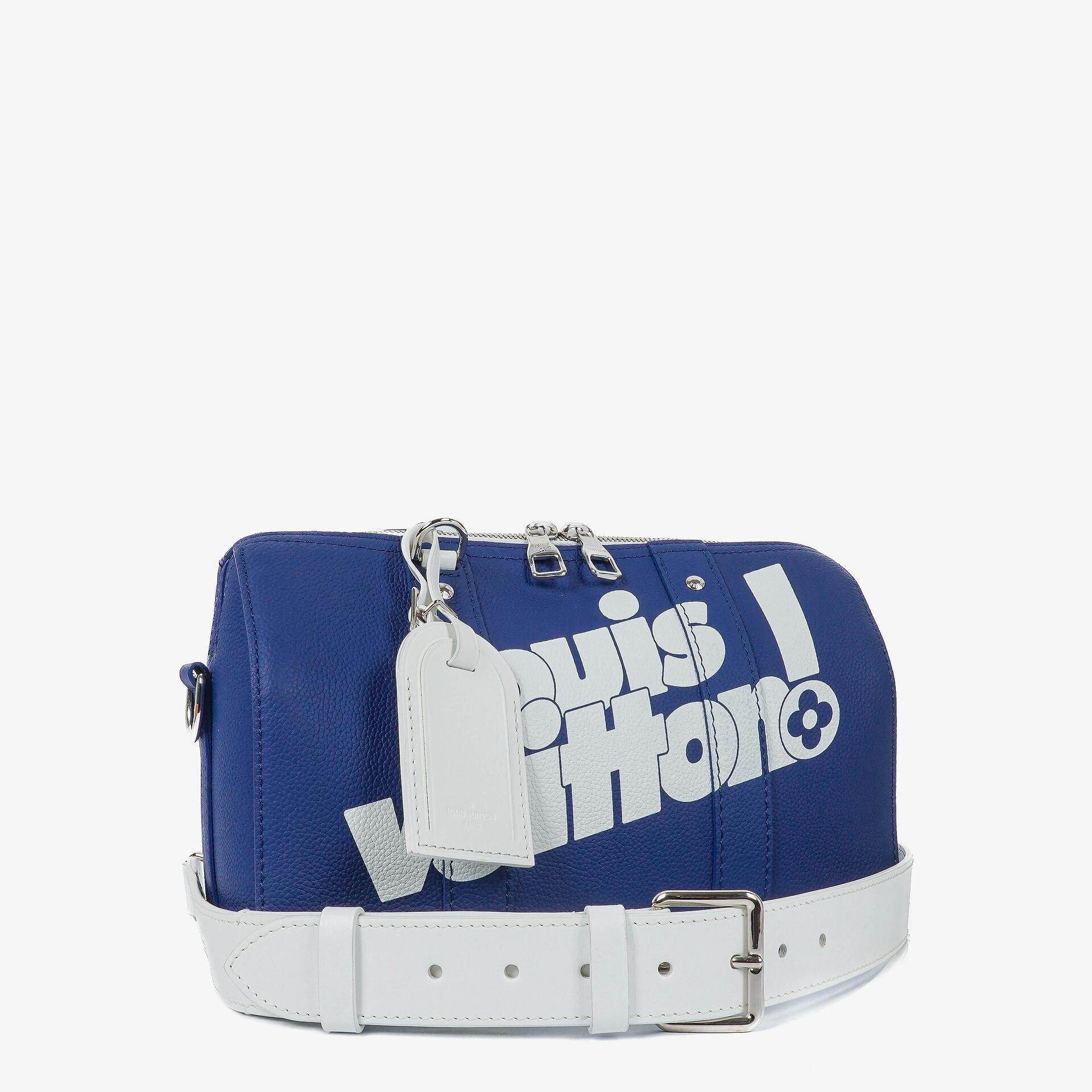 Louis Vuitton City Keepall Everyday Schultertasche in Blau und Weiß