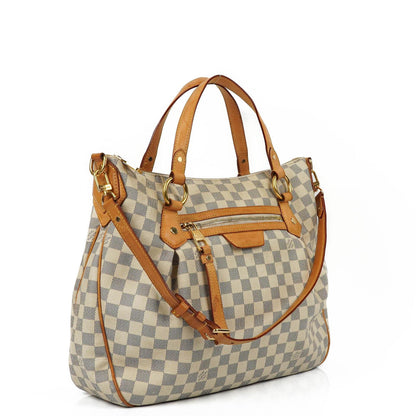 Louis Vuitton Evora MM aus beschichtetem Damier Azur Canvas