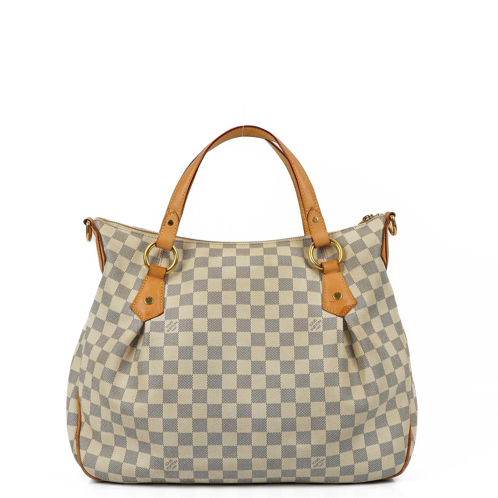 Louis Vuitton Evora MM aus beschichtetem Damier Azur Canvas