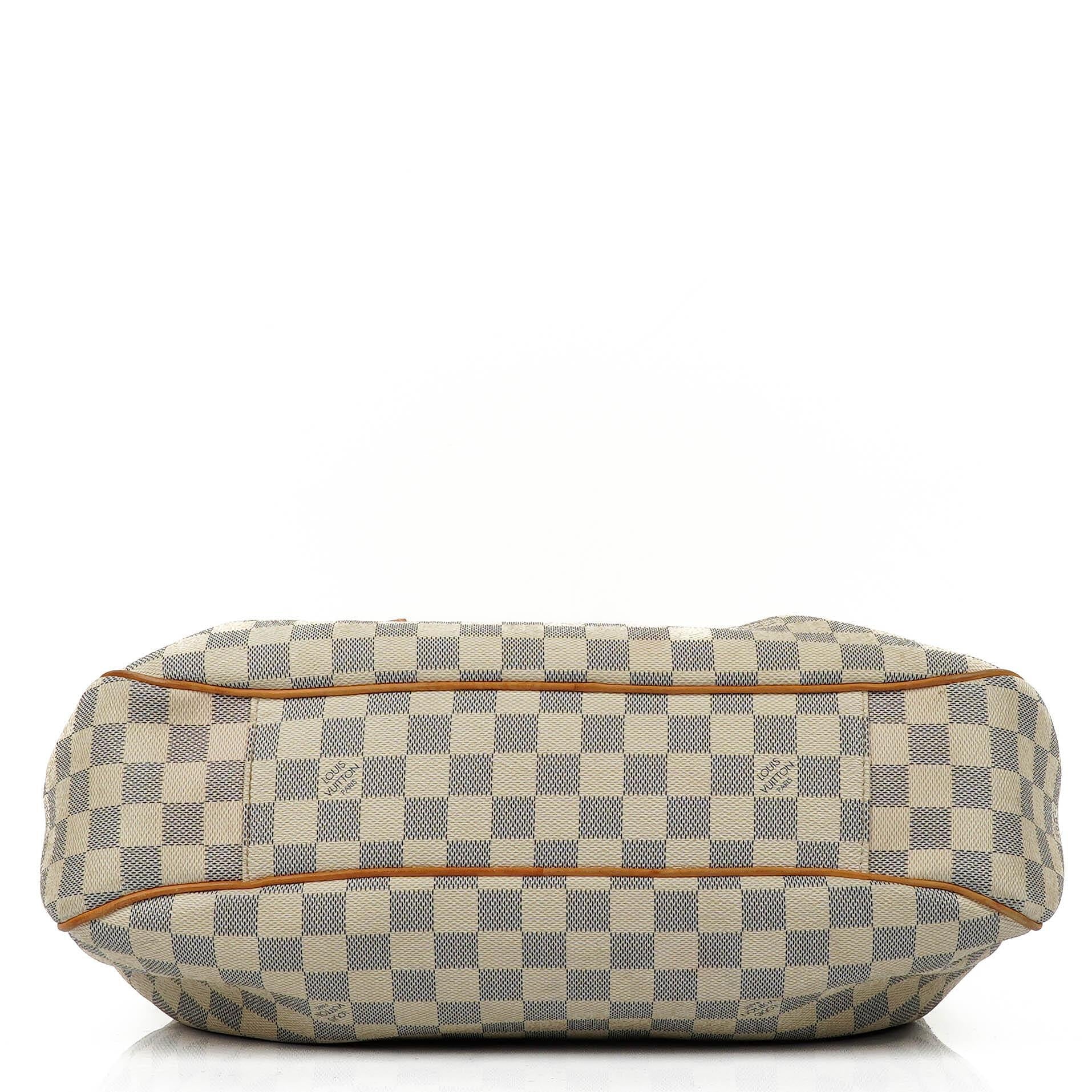 Louis Vuitton Evora MM aus beschichtetem Damier Azur Canvas