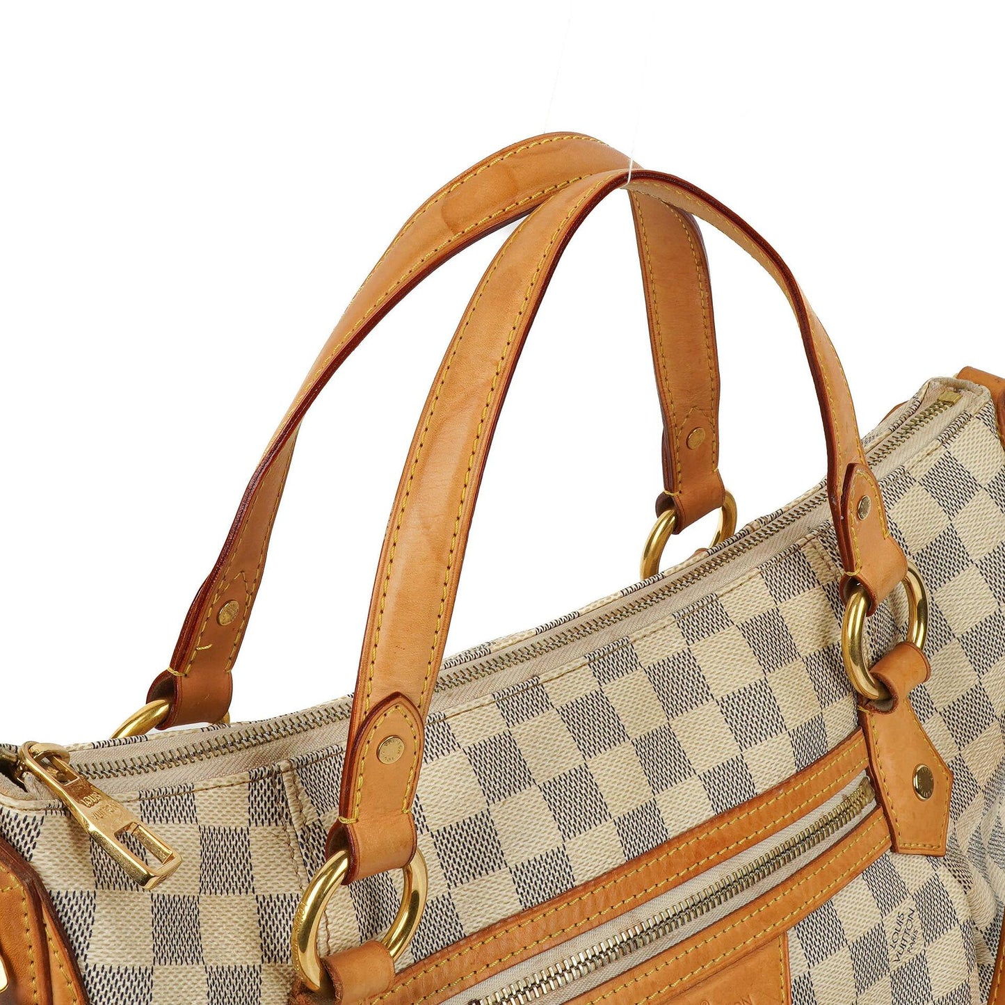 Louis Vuitton Evora MM aus beschichtetem Damier Azur Canvas