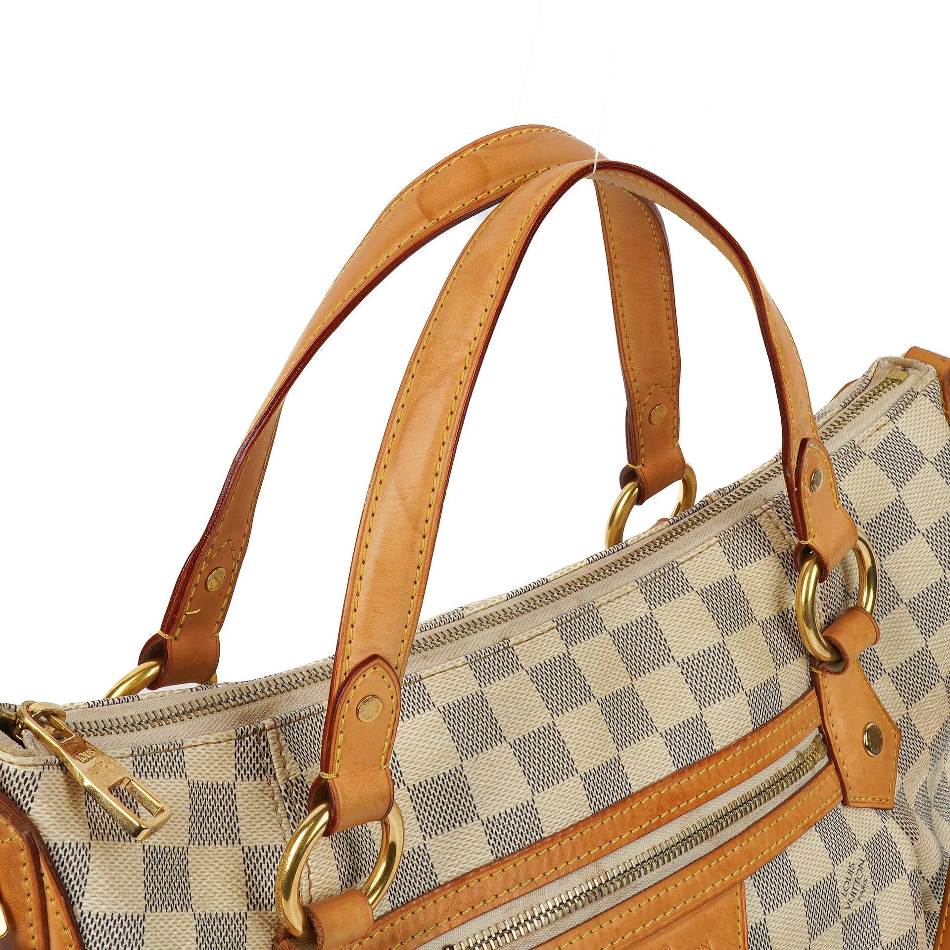 Louis Vuitton Evora MM aus beschichtetem Damier Azur Canvas
