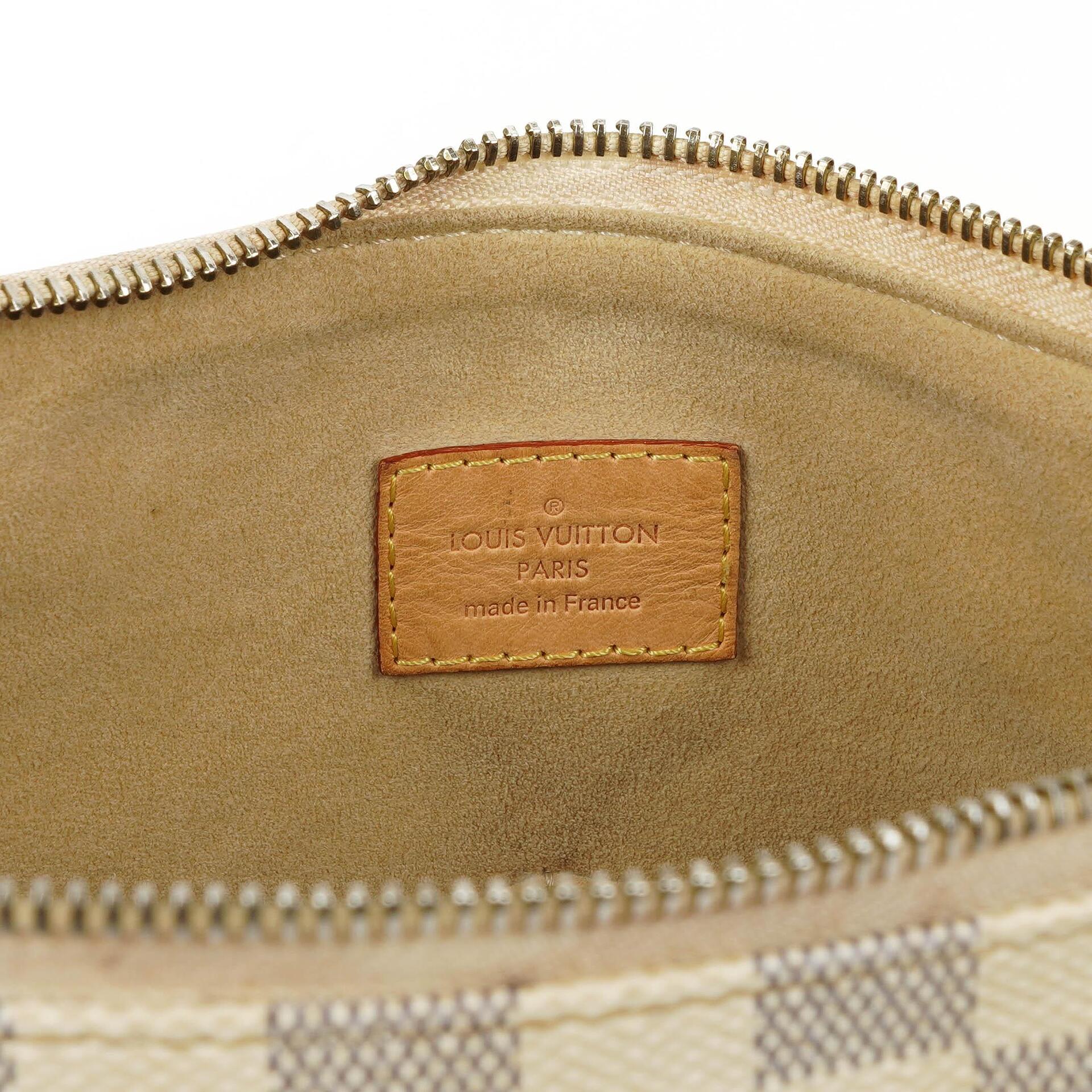 Louis Vuitton Evora MM aus beschichtetem Damier Azur Canvas