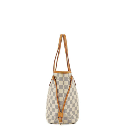 Louis Vuitton Neverfull PM Tote Bag aus Damier Azur beschichtetem Canvas