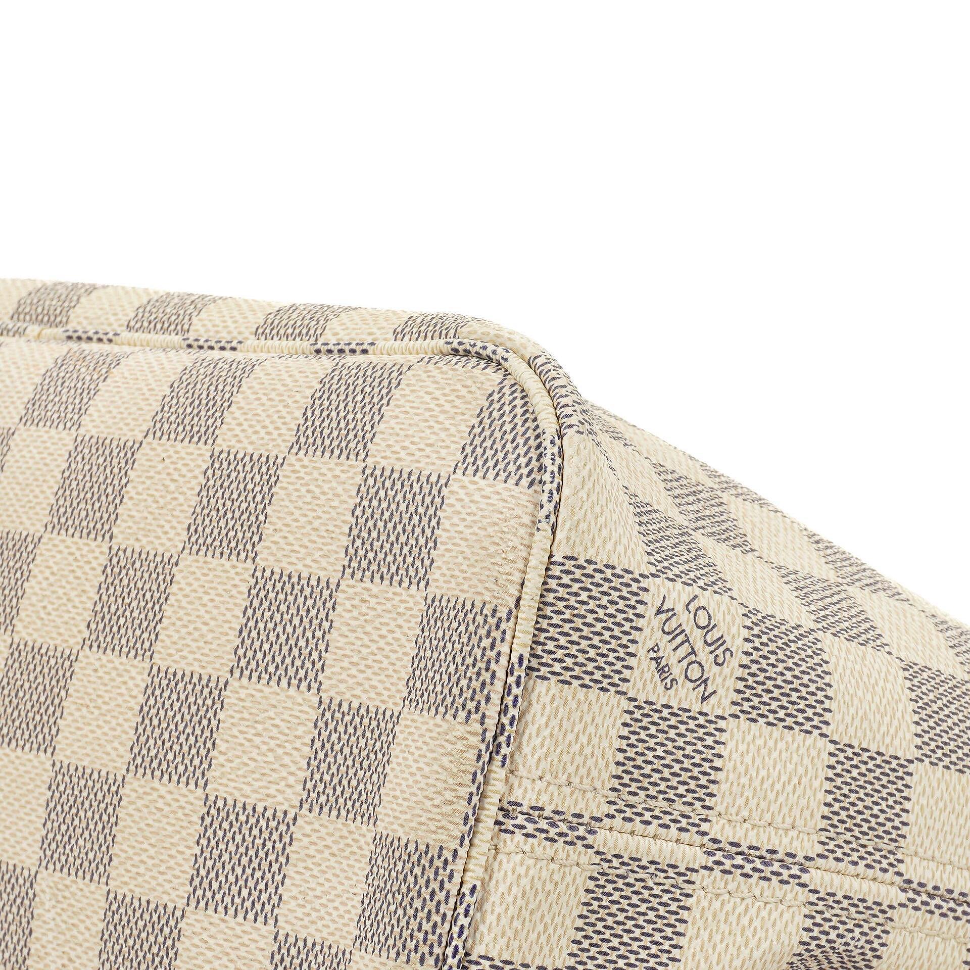 Louis Vuitton Neverfull PM Tote Bag aus Damier Azur beschichtetem Canvas