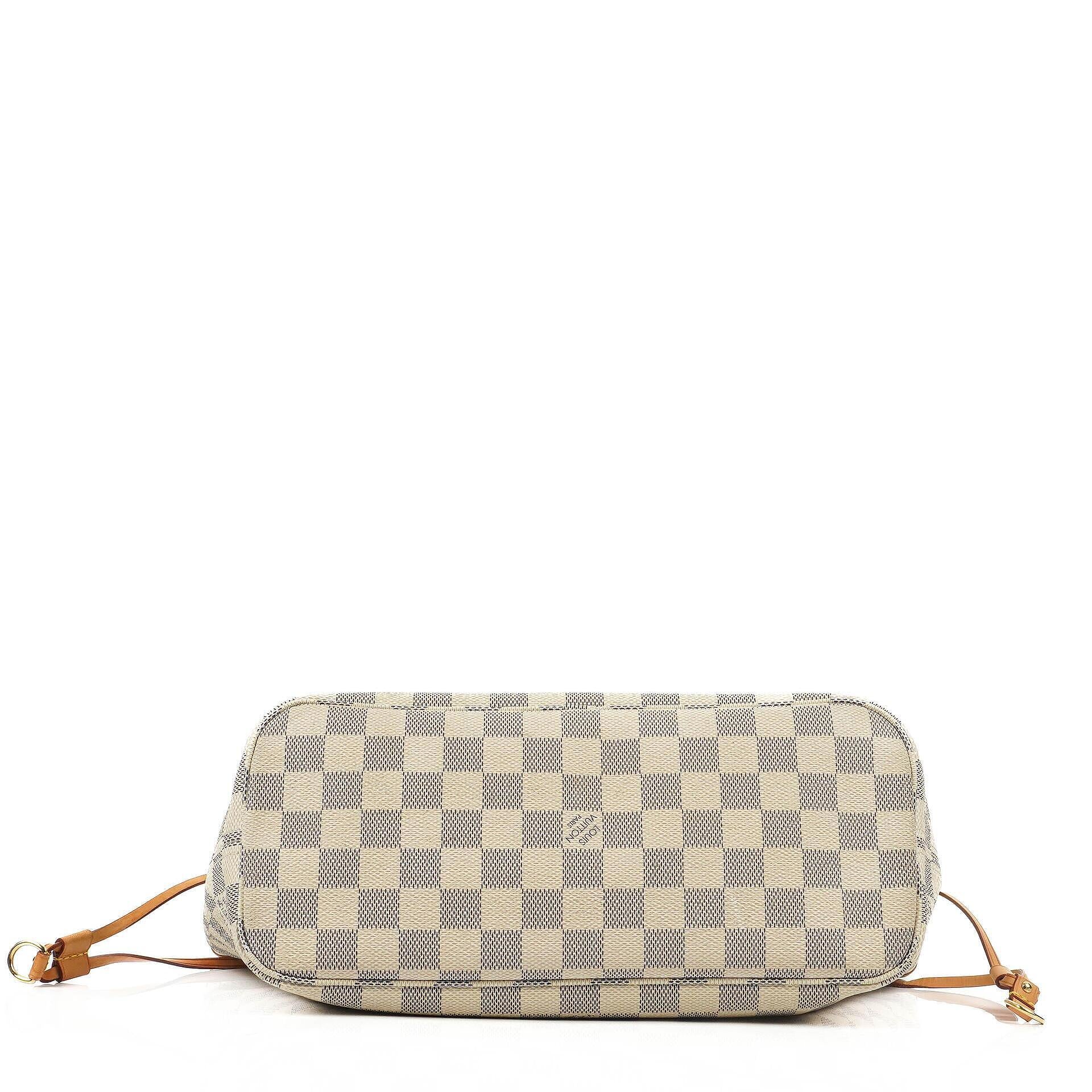 Louis Vuitton Neverfull PM Tote Bag aus Damier Azur beschichtetem Canvas