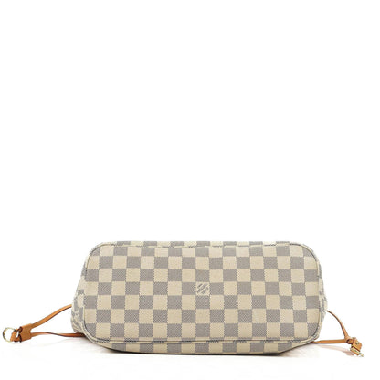 Louis Vuitton Neverfull PM Tote Bag aus Damier Azur beschichtetem Canvas