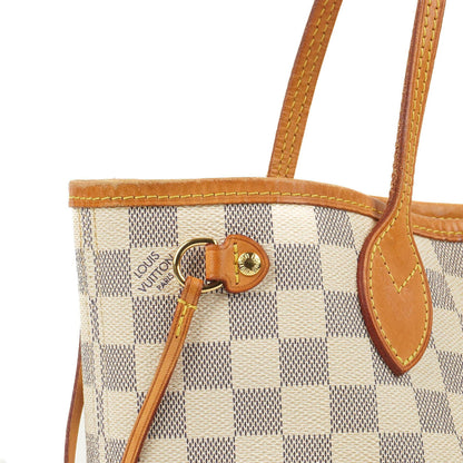 Louis Vuitton Neverfull PM Tote Bag aus Damier Azur beschichtetem Canvas