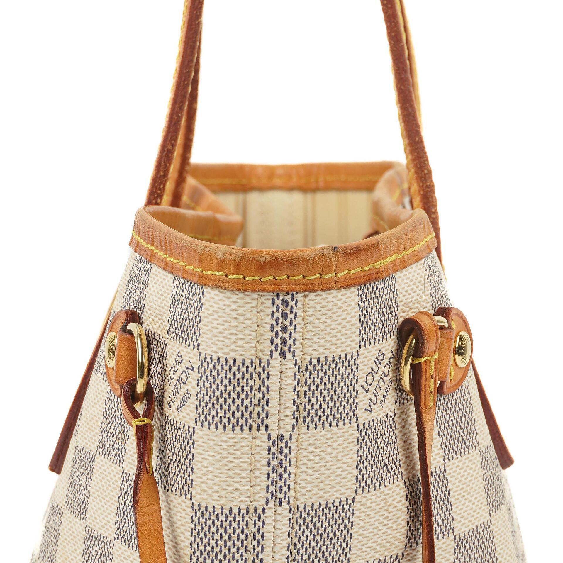 Louis Vuitton Neverfull PM Tote Bag aus Damier Azur beschichtetem Canvas