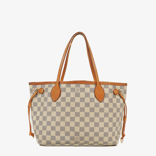 Louis Vuitton Damier Azur Beschichtete Canvas Neverfull PM Tote Tasche