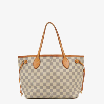 Louis Vuitton Damier Azur Beschichtete Canvas Neverfull PM Tote Tasche