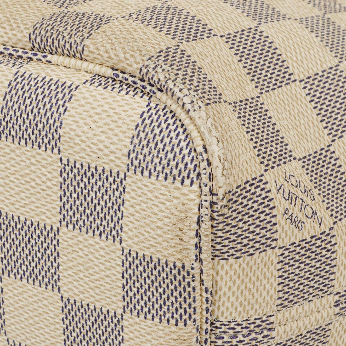 Louis Vuitton Damier Azur Beschichtete Canvas Neverfull PM Tote Tasche
