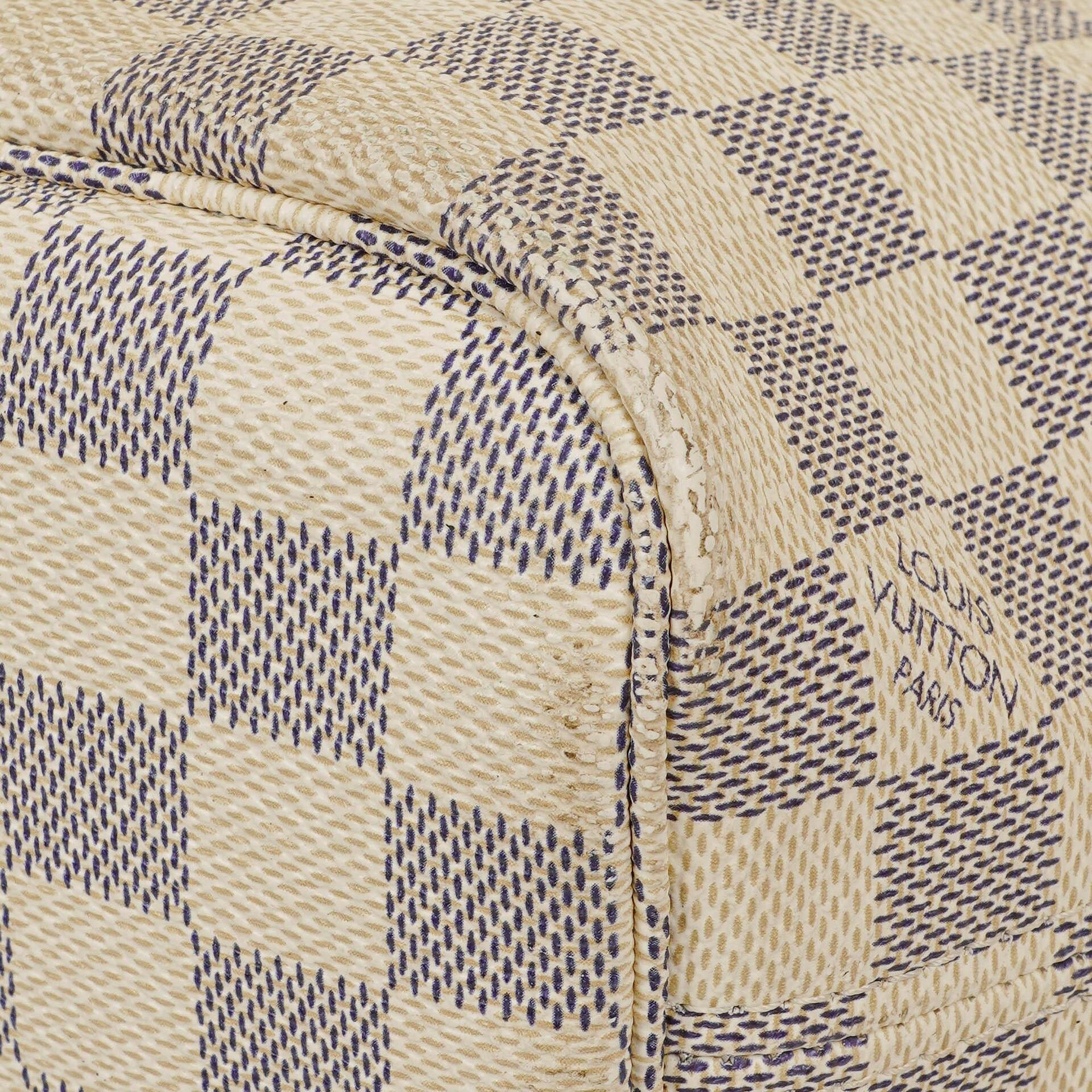 Louis Vuitton Damier Azur Beschichtete Canvas Neverfull PM Tote Tasche