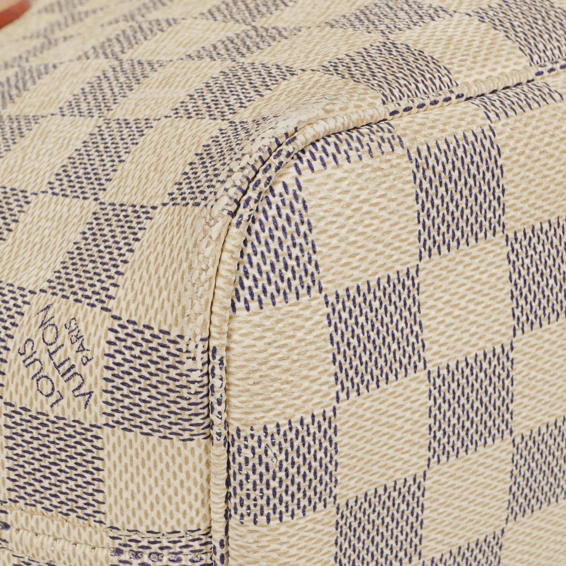 Louis Vuitton Damier Azur Beschichtete Canvas Neverfull PM Tote Tasche