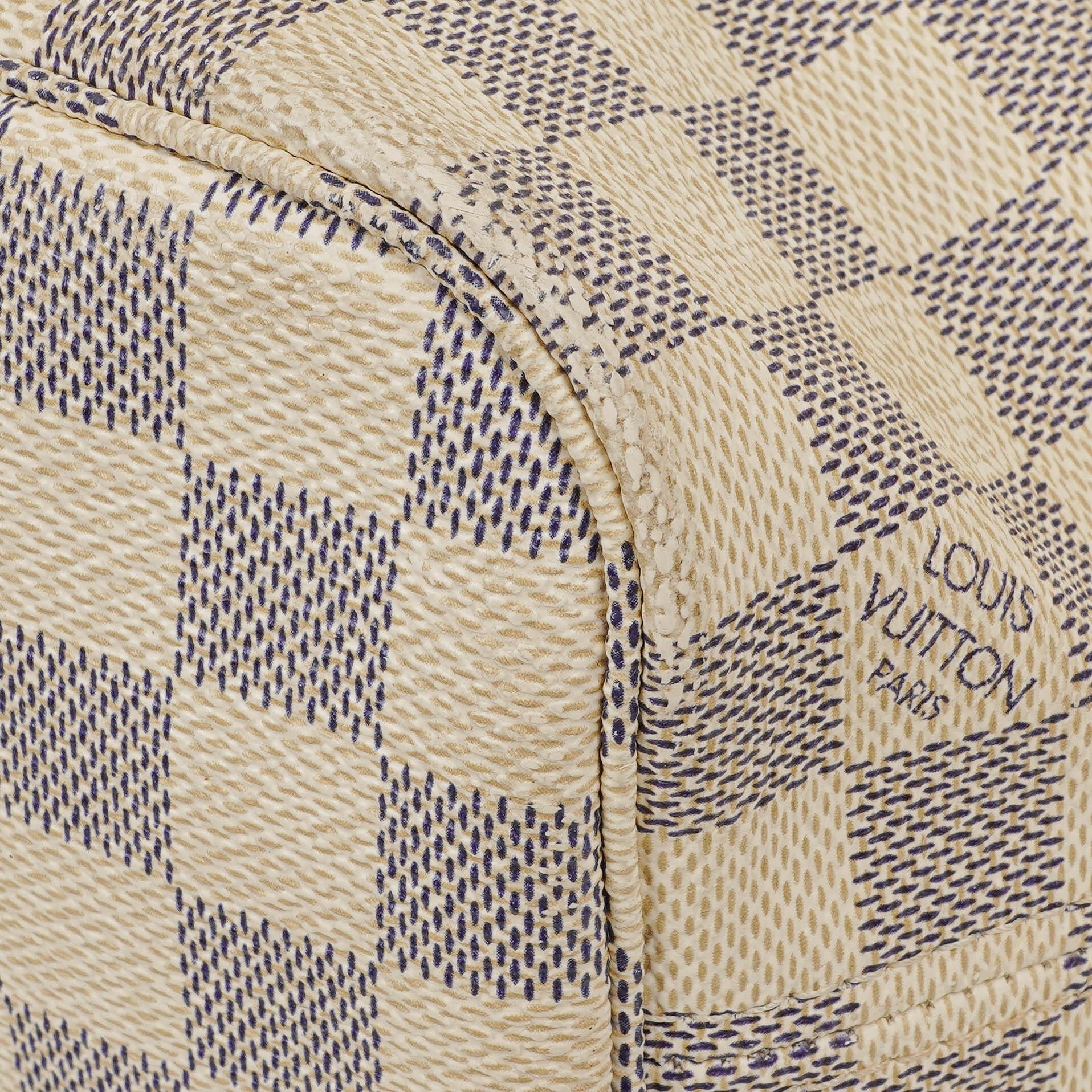 Louis Vuitton Damier Azur Beschichtete Canvas Neverfull PM Tote Tasche