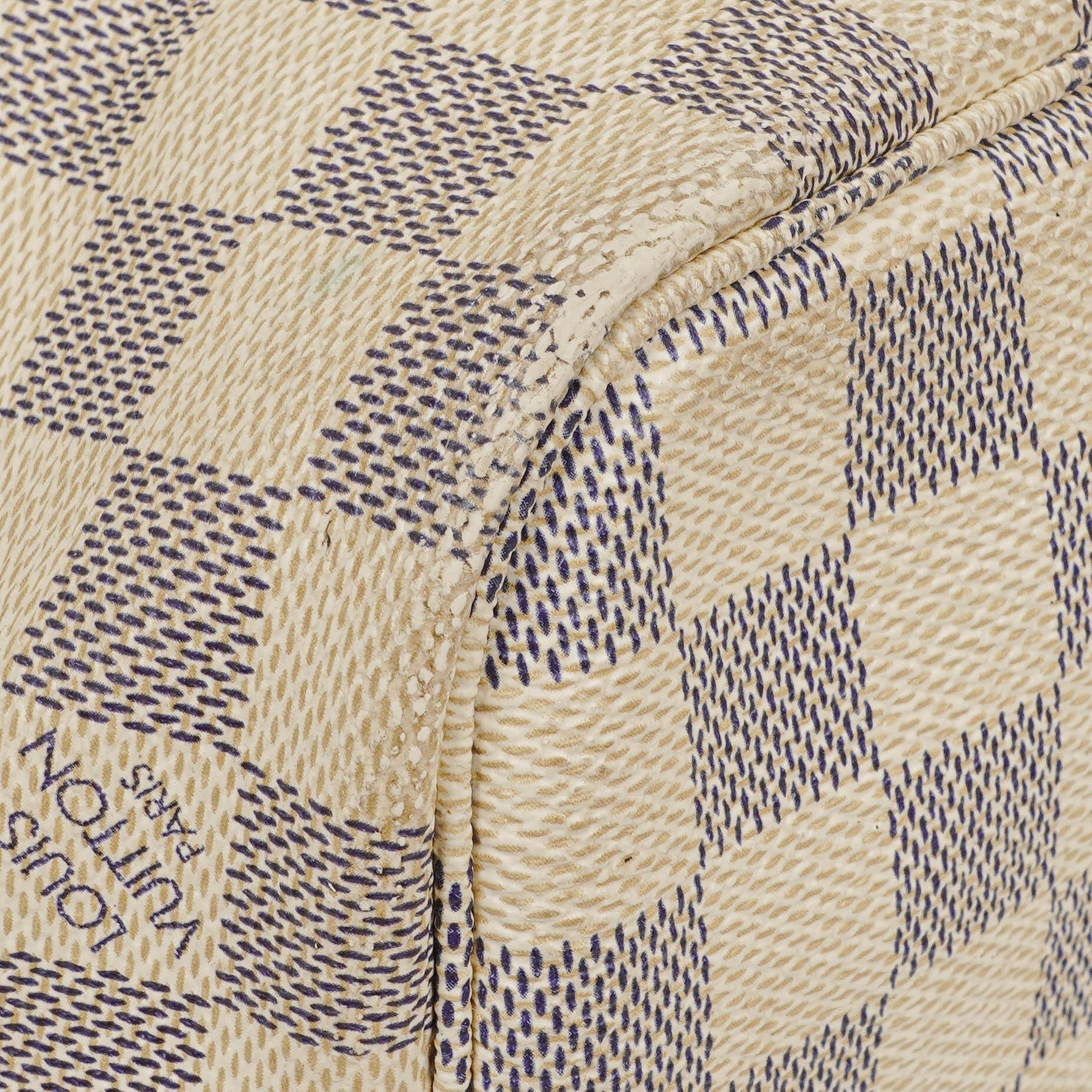 Louis Vuitton Damier Azur Beschichtete Canvas Neverfull PM Tote Tasche