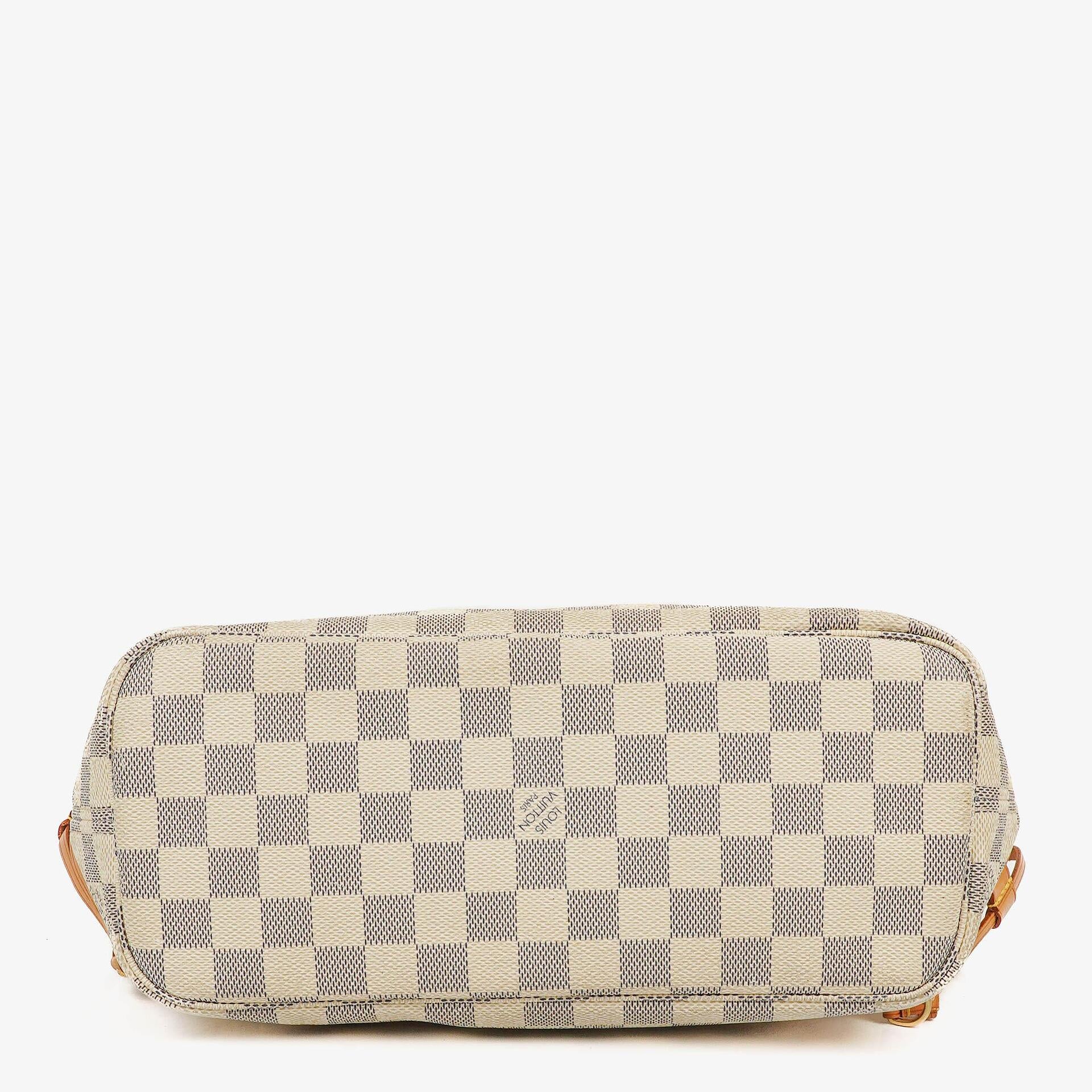 Louis Vuitton Damier Azur Beschichtete Canvas Neverfull PM Tote Tasche