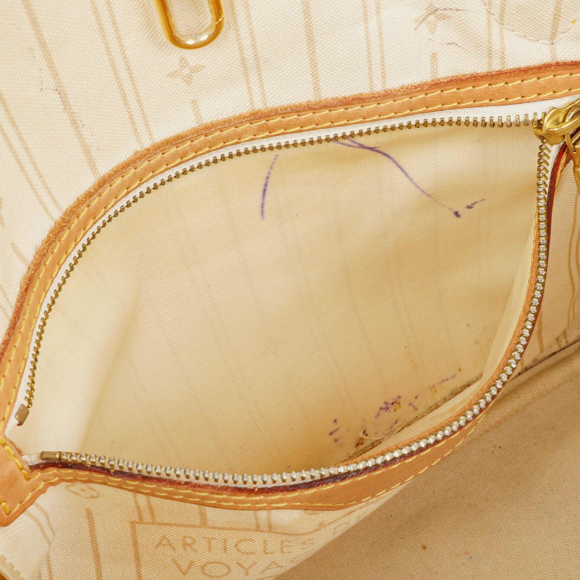 Louis Vuitton Damier Azur Beschichtete Canvas Neverfull PM Tote Tasche