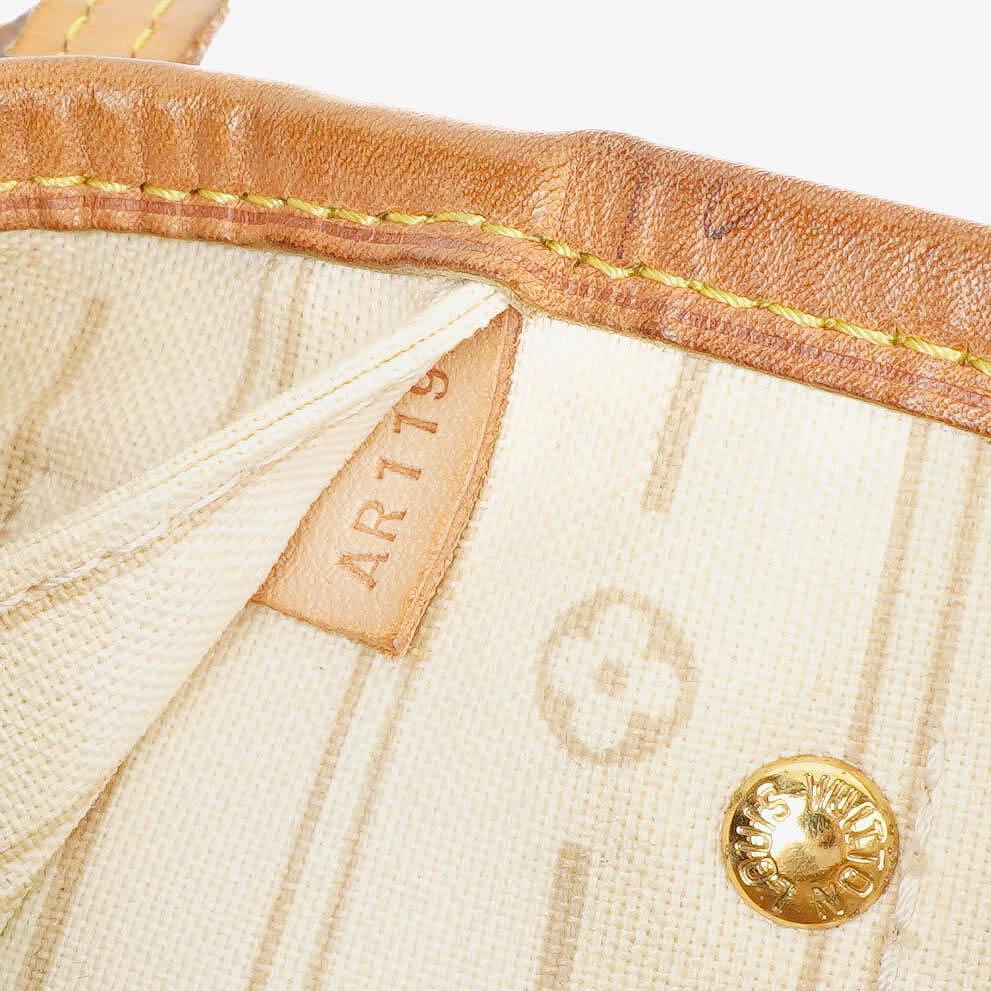 Louis Vuitton Damier Azur Beschichtete Canvas Neverfull PM Tote Tasche