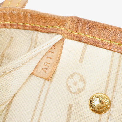 Louis Vuitton Damier Azur Beschichtete Canvas Neverfull PM Tote Tasche