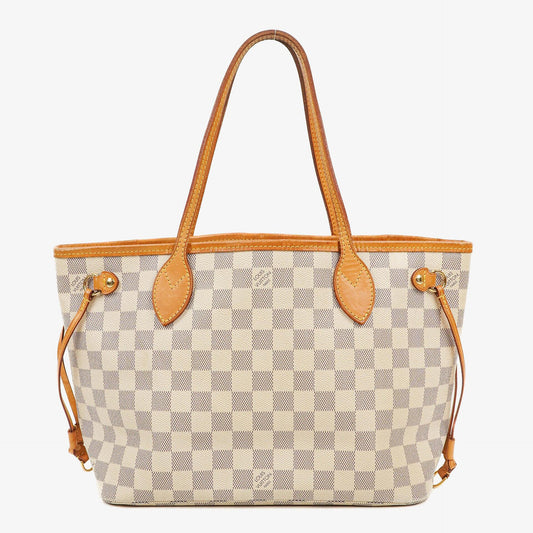 Louis Vuitton Neverfull PM Tote aus beschichtetem Damier Azur Canvas