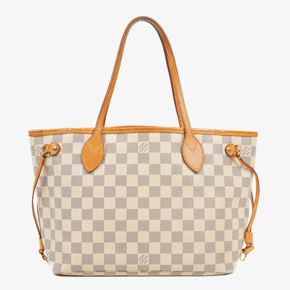 Louis Vuitton Neverfull PM Tote aus beschichtetem Damier Azur Canvas