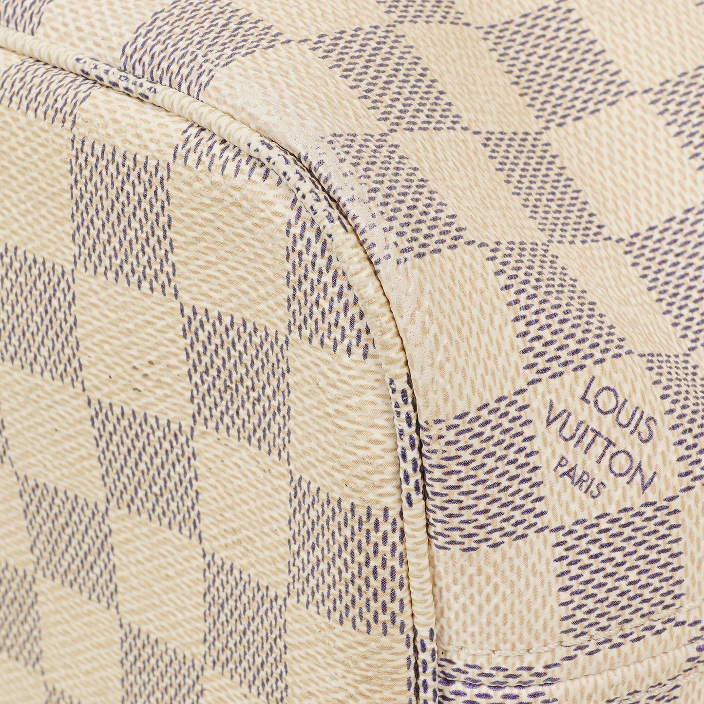 Louis Vuitton Neverfull PM Tote aus beschichtetem Damier Azur Canvas