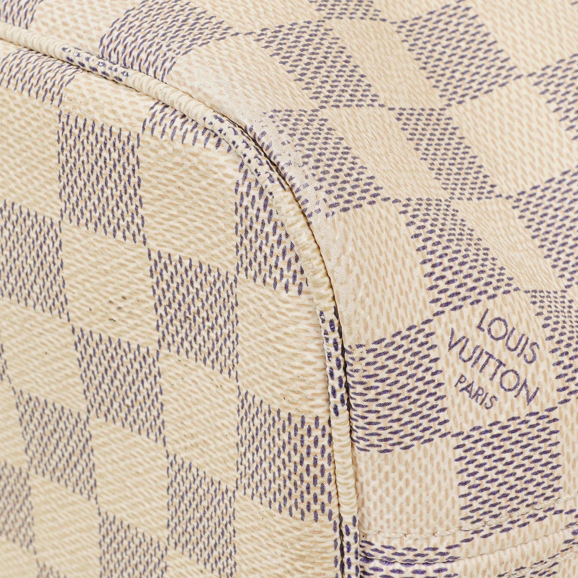 Louis Vuitton Neverfull PM Tote aus beschichtetem Damier Azur Canvas