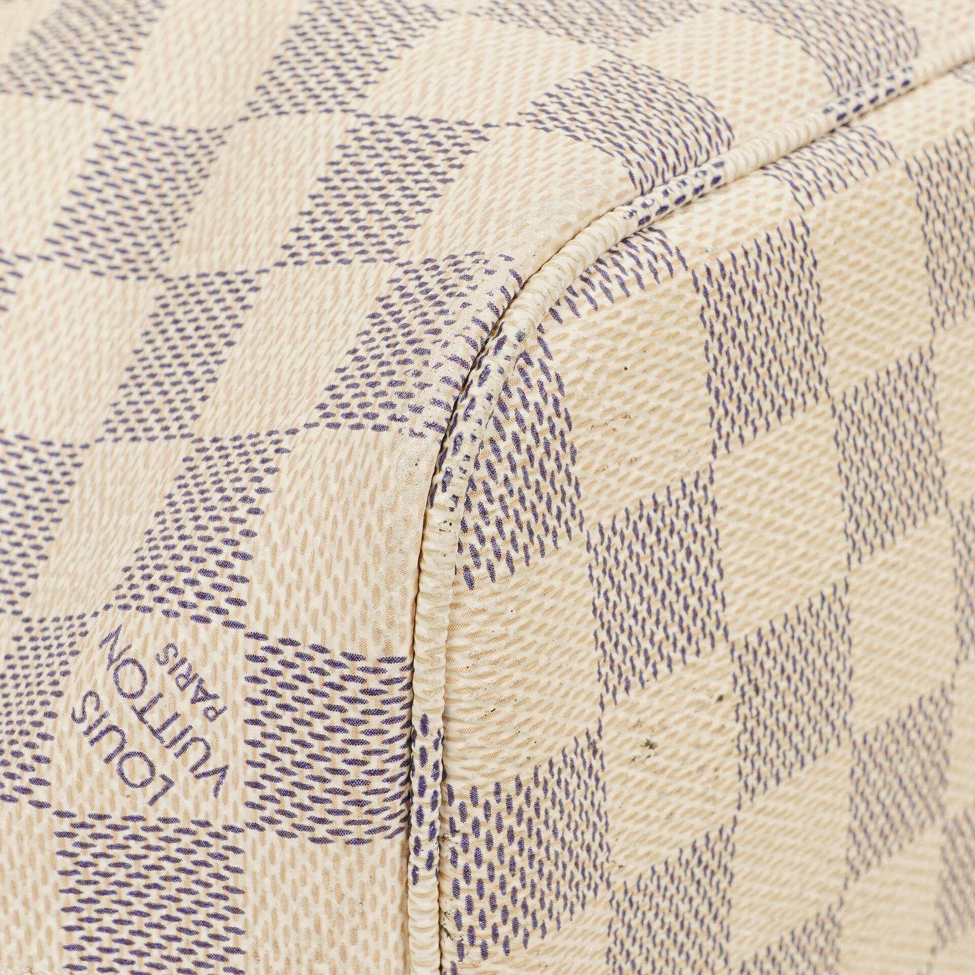 Louis Vuitton Neverfull PM Tote aus beschichtetem Damier Azur Canvas