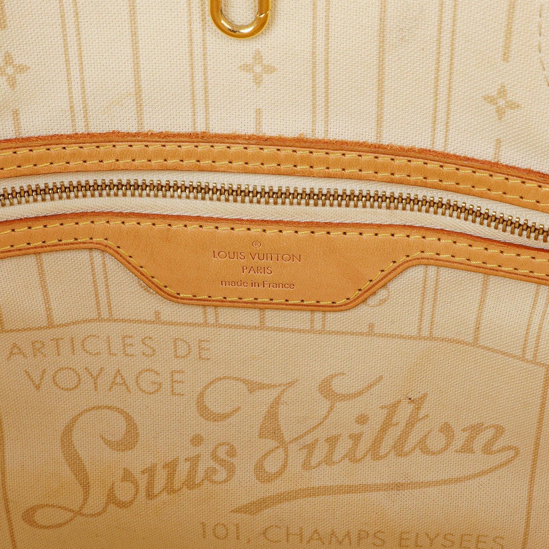 Louis Vuitton Neverfull PM Tote aus beschichtetem Damier Azur Canvas